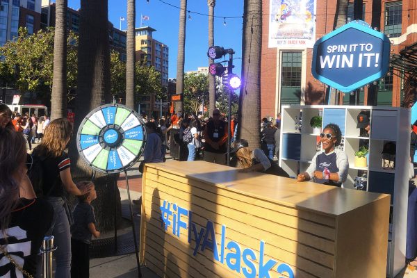 Alaska Airlines sponsors 'Spin it to win it' game at San Francisco Giants baseball stadium