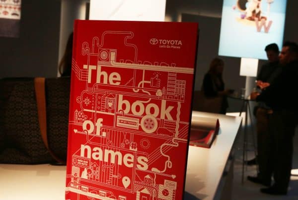 Toyota The Book of Names at experiential marketing event in Los Angeles, CA