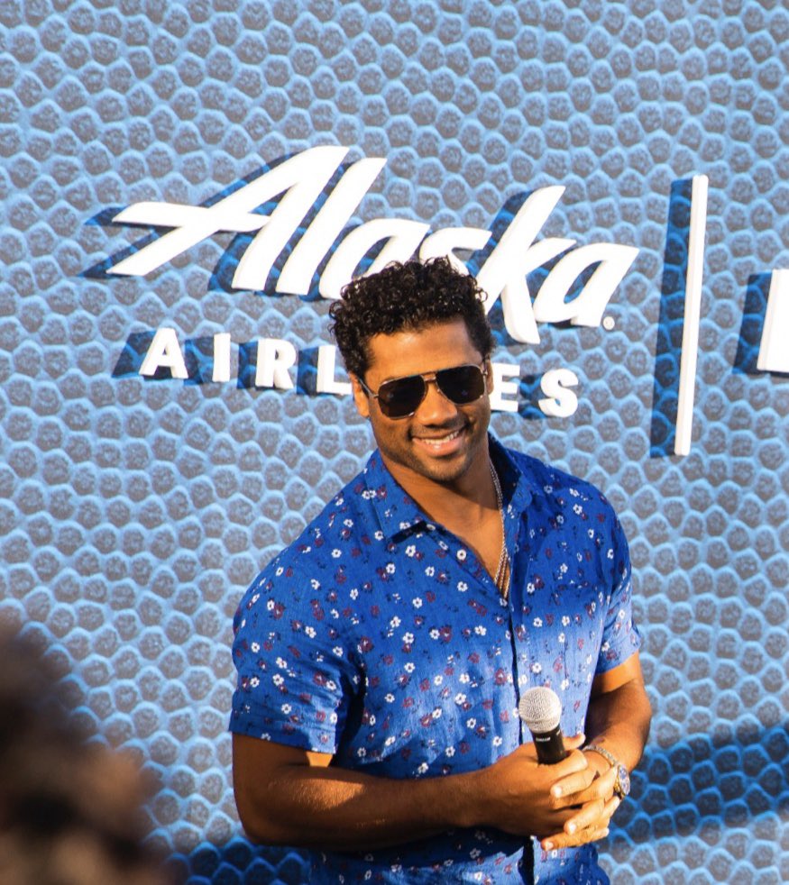 Russell Wilson at Alaska Airlines VIP experiential marketing event in Los Angeles, CA - Russel Wilson Happy Hour