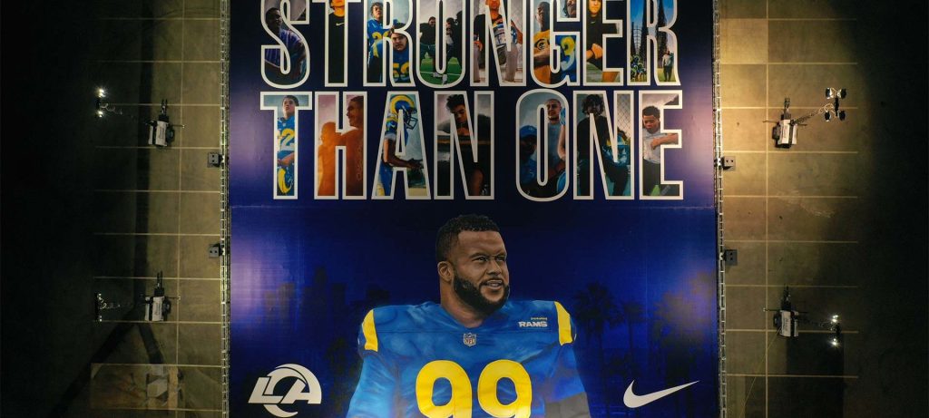 Stronger Than One - LA Rams x Nike collaboration - branded NFL sports marketing sponsorship campaign
