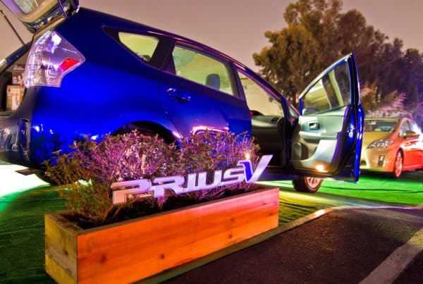 Toyota Prius V brand activation interactive display at PriusCinema marketing event in LA