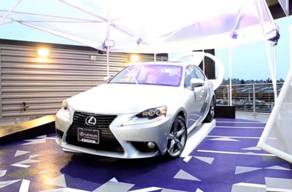 Custom fabrication of semi permanent display for Lexus experiential brand activation event production in Los Angeles, CA