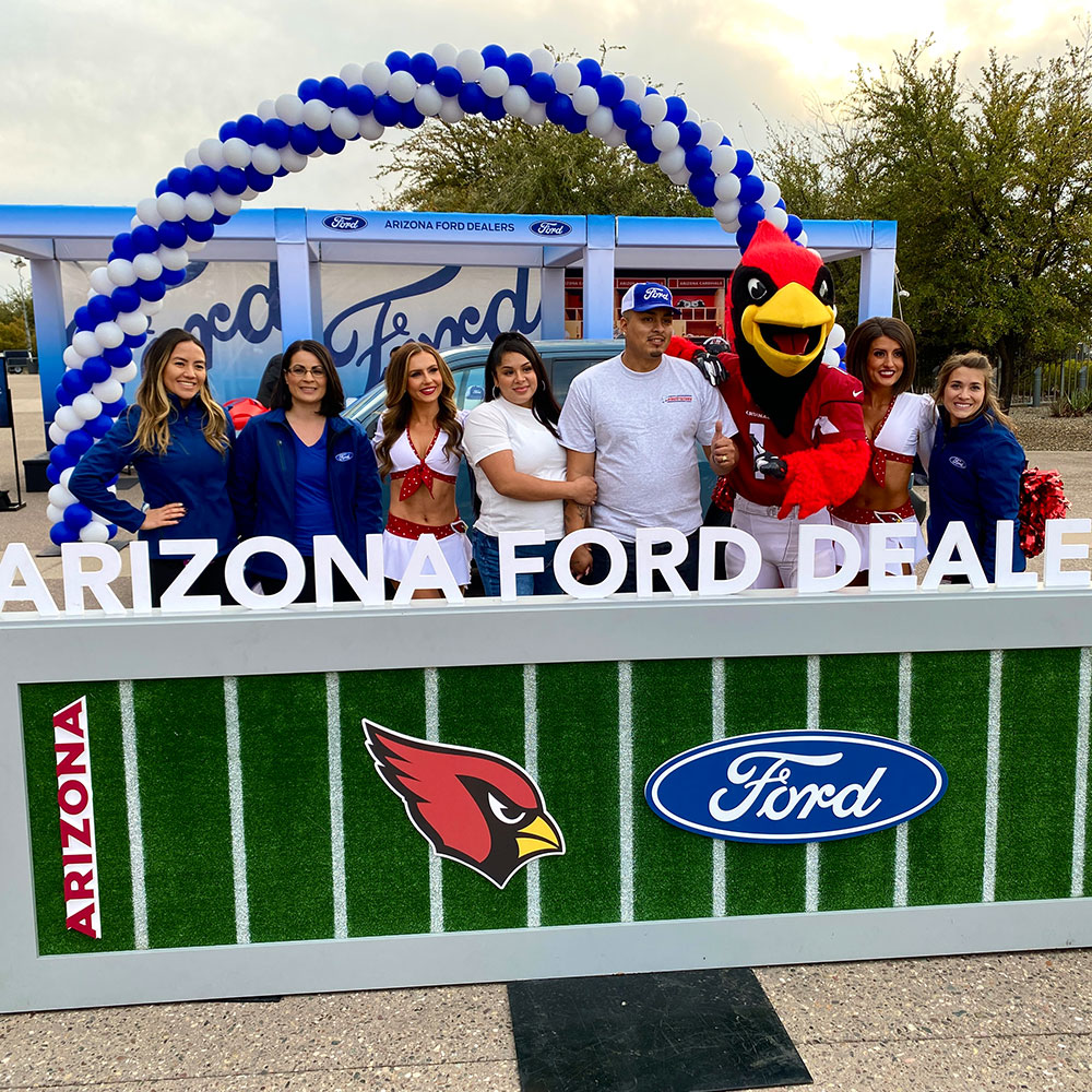 Sports and events experiential marketing for Ford Dealers at Arizona Cardinals NFL football game