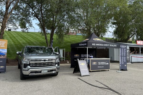 Chevrolet truck and booth at a brand activation event
