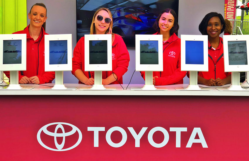 Southport Marketing event staff enhancing consumer experiences at Toyota experiential marketing car dealer event in Los Angeles, California