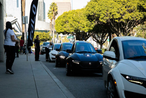 Line of cars outside marketing event