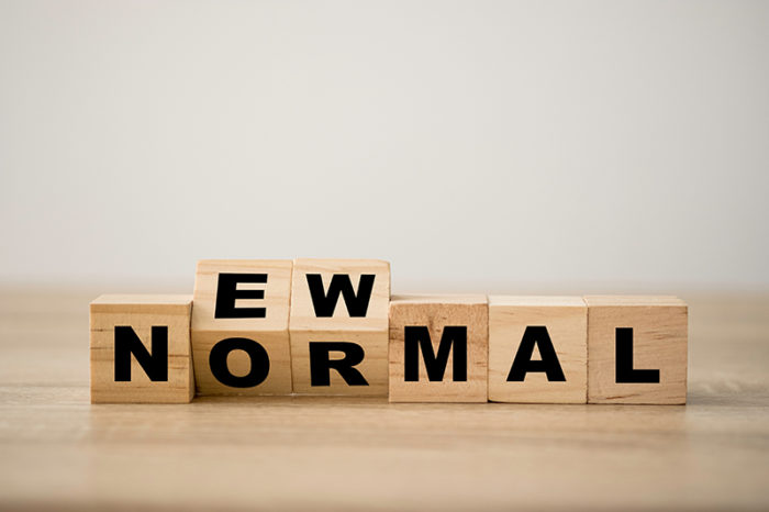 block letters reading new normal